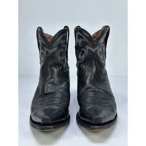 Dan Post Western Ankle Boots Embroidered Black Leather Womens 7.5 M
